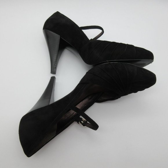 Via Spiga women's Italian suede pleated vamp high heel Mary‎ Jane pumps 8.5 - Picture 6 of 14